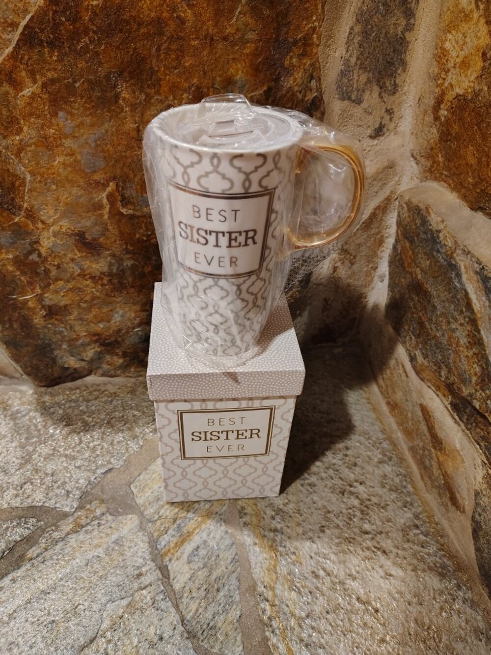 Cypress Express Best Sister Ever Tall 17 oz Coffee Cup Mug Decorative Box